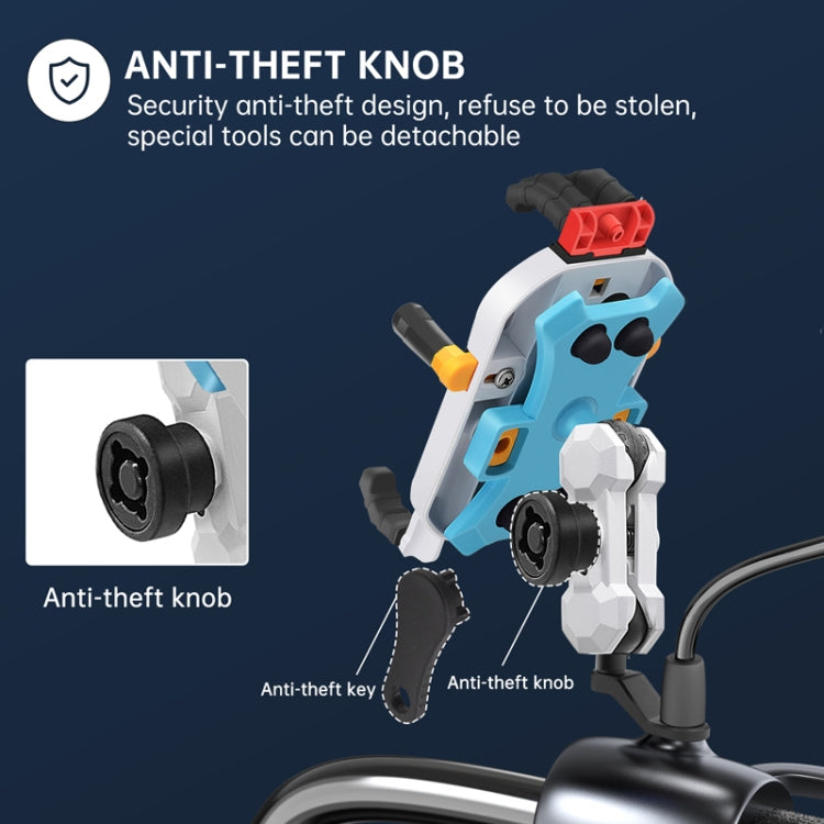 Colorful Motorcycle Shock-absorbing Navigation Mobile Phone Holder(Mirror Mount)