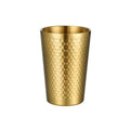 350ml 304 Stainless Steel Hammer Mug Thickened Double-Layer Restaurant Tea Cups(Gold)