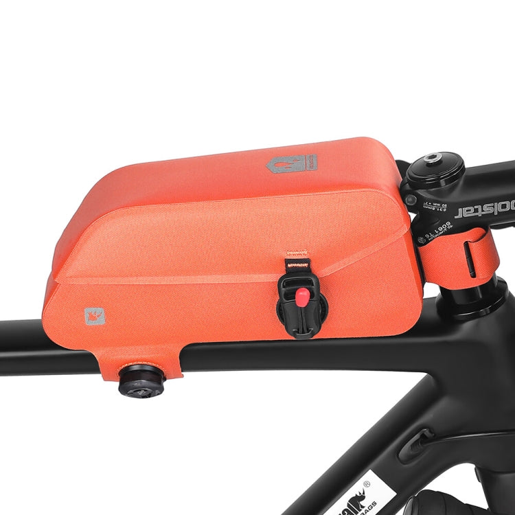 Rhinowalk K33 1.2L Outdoor Cycling Magnetic Waterproof Knob Fixed Bicycle Top Tube Bag(Orange)