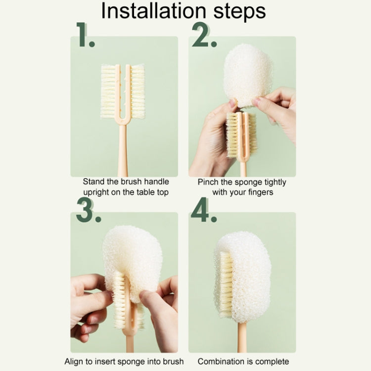 Long Handle Removable Sponge Mug Brush Household Cup Cleaning Brush(Green)