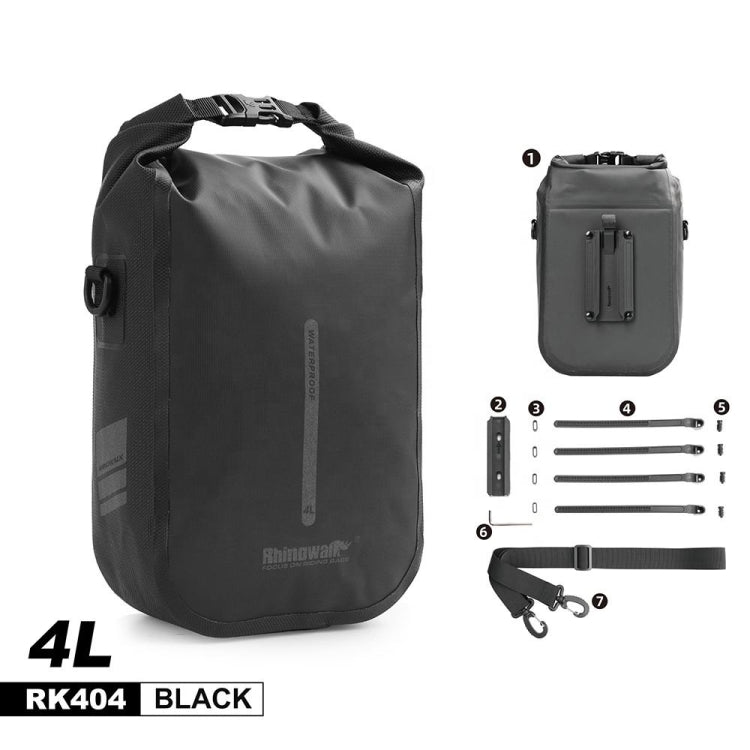 Rhinowalk RK404 4L Outdoor Cycling Quick-release Buckle Full Waterproof Bicycle Front Fork Bag(Blue)