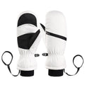Winter Padded Ski Gloves Outdoor Windproof Warm Sports Gloves, Size: L(White)