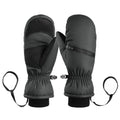 Winter Padded Ski Gloves Outdoor Windproof Warm Sports Gloves, Size: L(Black)