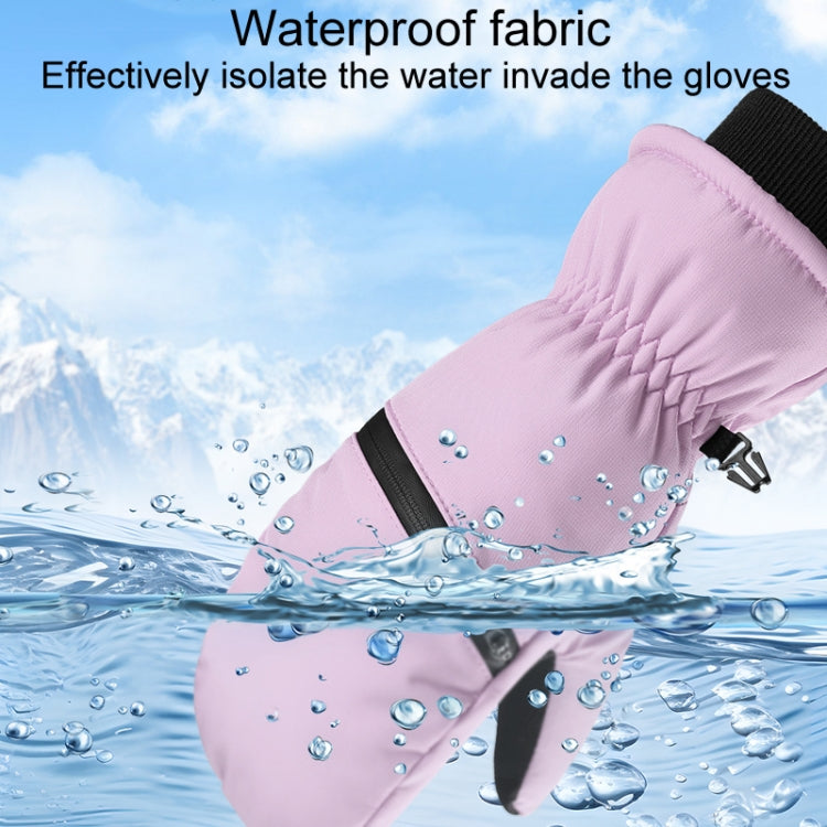 Winter Padded Ski Gloves Outdoor Windproof Warm Sports Gloves, Size: S(White)