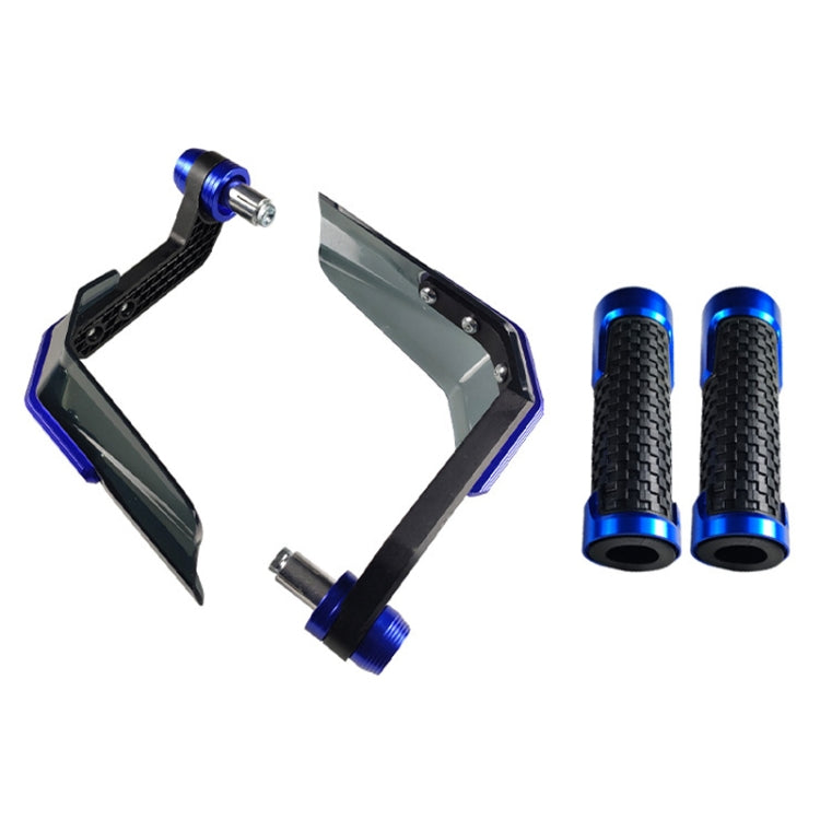 4 In 1 Motorcycle Modification Accessories Horn Windshield Windproof Protective Cover+Handlebar Plastic Throttle Grip Accessories(Blue)