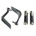 4 In 1 Motorcycle Modification Accessories Horn Windshield Windproof Protective Cover+Handlebar Plastic Throttle Grip Accessories(Silver)