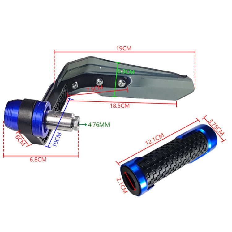 4 In 1 Motorcycle Modification Accessories Horn Windshield Windproof Protective Cover+Handlebar Plastic Throttle Grip Accessories(Silver)