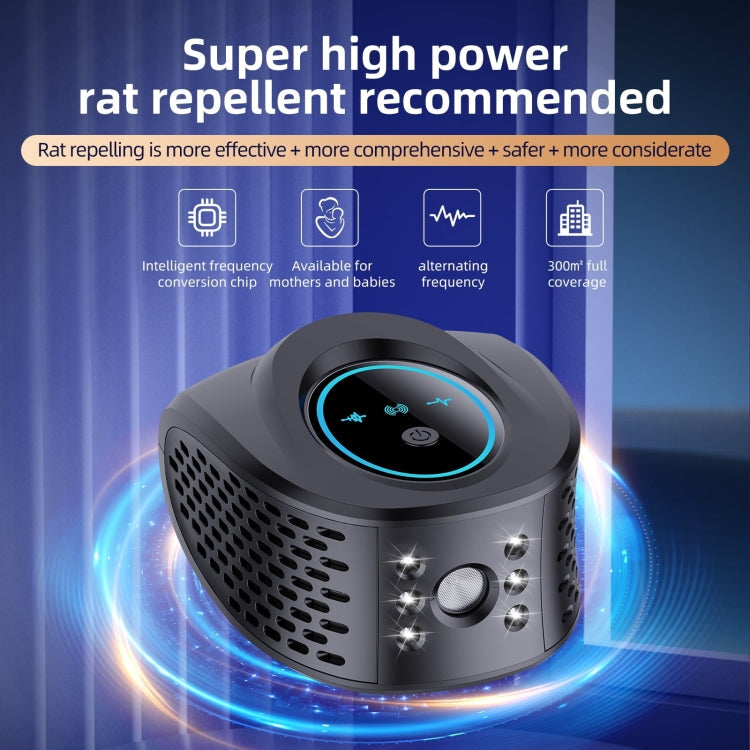 QSQ218 Multifunctional LED Household Indoor High-power Ultrasonic Mouse Repellent US Plug(White)