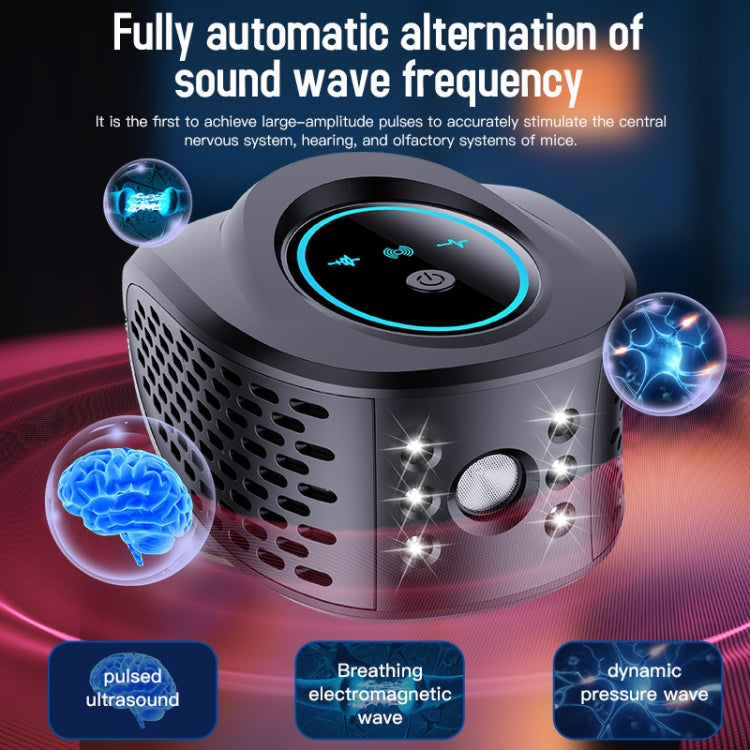 QSQ218 Multifunctional LED Household Indoor High-power Ultrasonic Mouse Repellent UK Plug(Black)