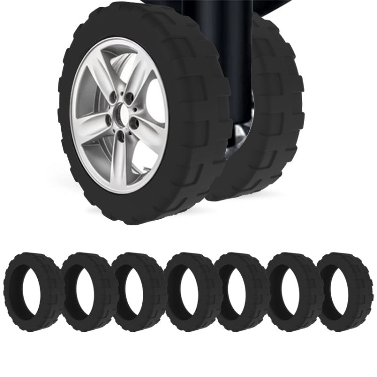 8pcs /Set Luggage Wheel Silicone Protective Cover Swivel Chair Wheel Sound Reducing Cover, Size: Small 4-5cm Wheels(4 Generation Black)