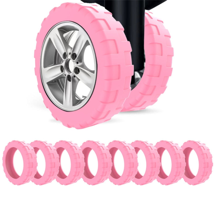 8pcs /Set Luggage Wheel Silicone Protective Cover Swivel Chair Wheel Sound Reducing Cover, Size: Small 4-5cm Wheels(4 Generation Pink)