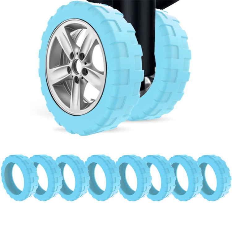 8pcs /Set Luggage Wheel Silicone Protective Cover Swivel Chair Wheel Sound Reducing Cover, Size: Small 4-5cm Wheels(4 Generation Luminous Blue)