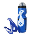 650ml Mountain Bike Water Bottle Set Outdoor Cycling Sports Bottle With V-shaped Holder Cage(Blue)