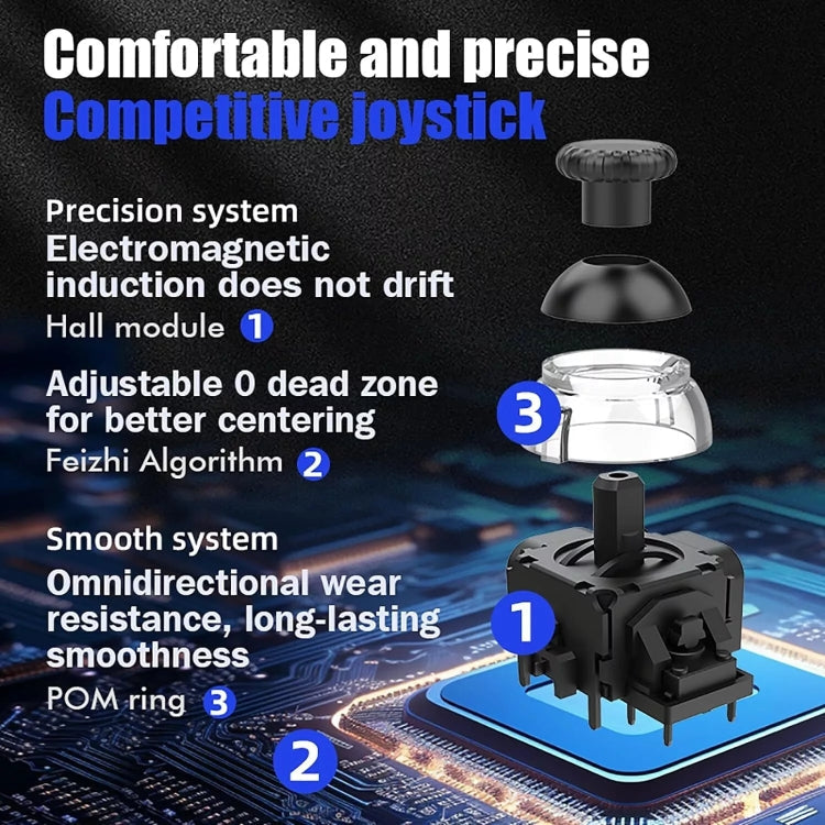 CM-619  Bluetooth Game Controller Programmable with RGB Lights for Switch / Steam Deck / PC / IOS / Android(Black)