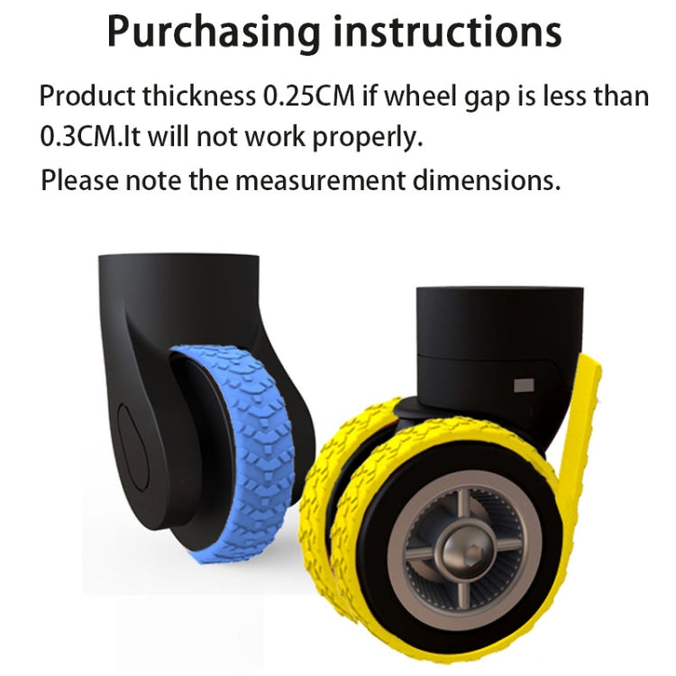 4pcs/ Set Cuttable Trolley Caster Cases Universal Wheel Silent Noise Reducing Silicone Protective Covers(Blue)