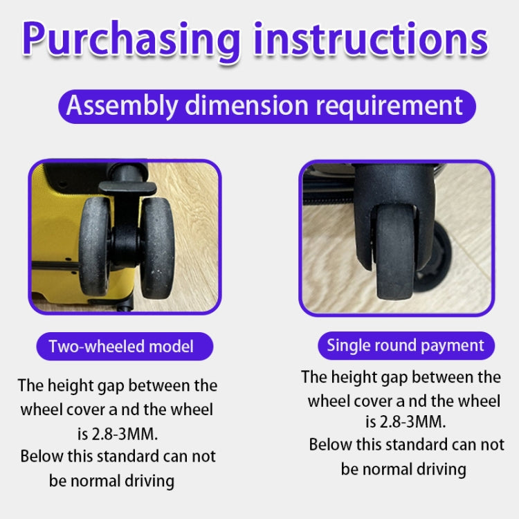 4pcs/ Set Cuttable Trolley Caster Cases Universal Wheel Silent Noise Reducing Silicone Protective Covers(Black)