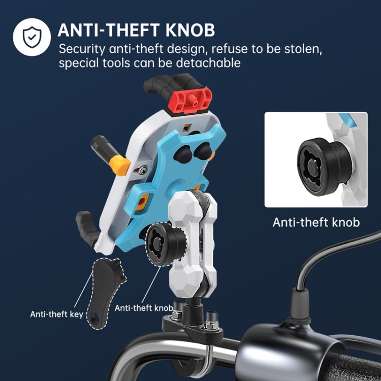 Colorful Motorcycle Shock-absorbing Navigation Mobile Phone Holder(Handlebar Model)