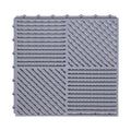 30x30cm Bathroom Floor Mats Non-slip Hydrophobic PVC Hollow Dirt-resistant Foot Mats(Light Grey)