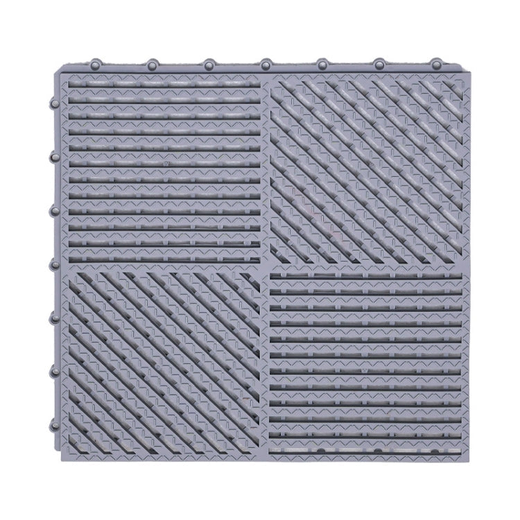 30x30cm Bathroom Floor Mats Non-slip Hydrophobic PVC Hollow Dirt-resistant Foot Mats(Light Grey)