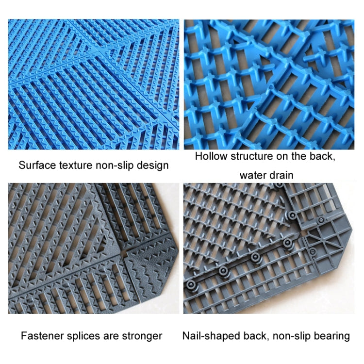30x30cm Bathroom Floor Mats Non-slip Hydrophobic PVC Hollow Dirt-resistant Foot Mats(Red)