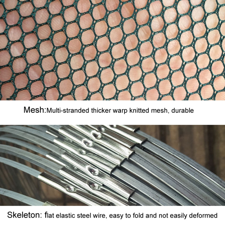 70cm Dual Layer 21 Holes Automatic Folding Round Fishing Cage Hand Throwing Shrimp Fishing Net