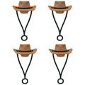 4pcs /Set Silicone Straw Cap 6-10mm Universal Size Dust Plugs, Style: Hanging Rope Cowboy Hat Brown