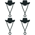 4pcs /Set Silicone Straw Cap 6-10mm Universal Size Dust Plugs, Style: Hanging Rope Cowboy Hat Black