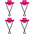 4pcs /Set Silicone Straw Cap 6-10mm Universal Size Dust Plugs, Style: Hanging Rope Cowboy Hat Rose Red