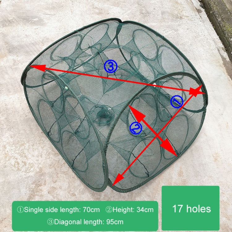 Automatic Folding Fishing Cage Square Fishing Net Shrimp Fishing Gear, Specification: 17 Holes