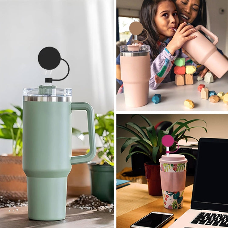 Silicone Straw Cap 6-10mm Mark Cup Straws Dust Cover, Style: Square Blue
