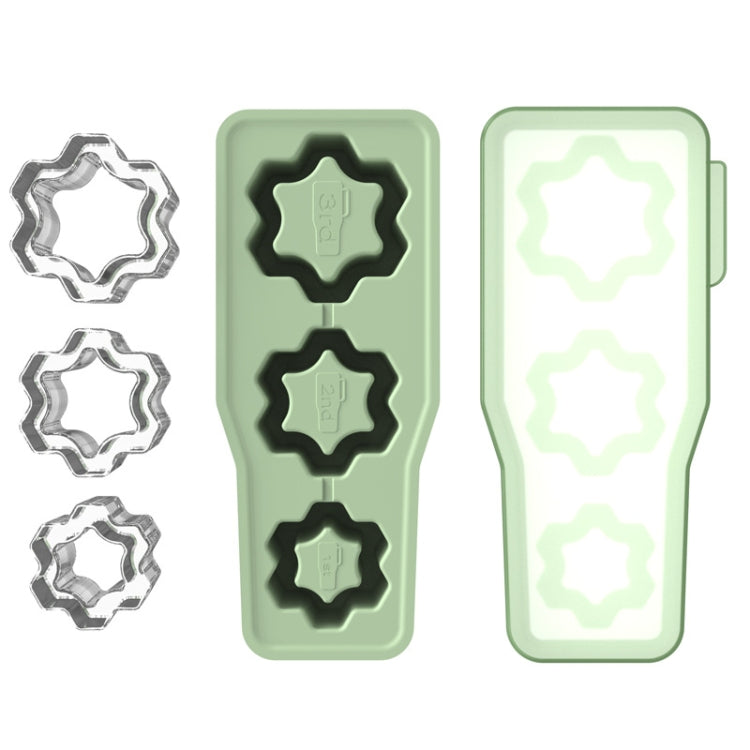 For Stanley Silicone Ice Compartment Large Capacity Ice Mould With Lid, Style: Snowflake Green
