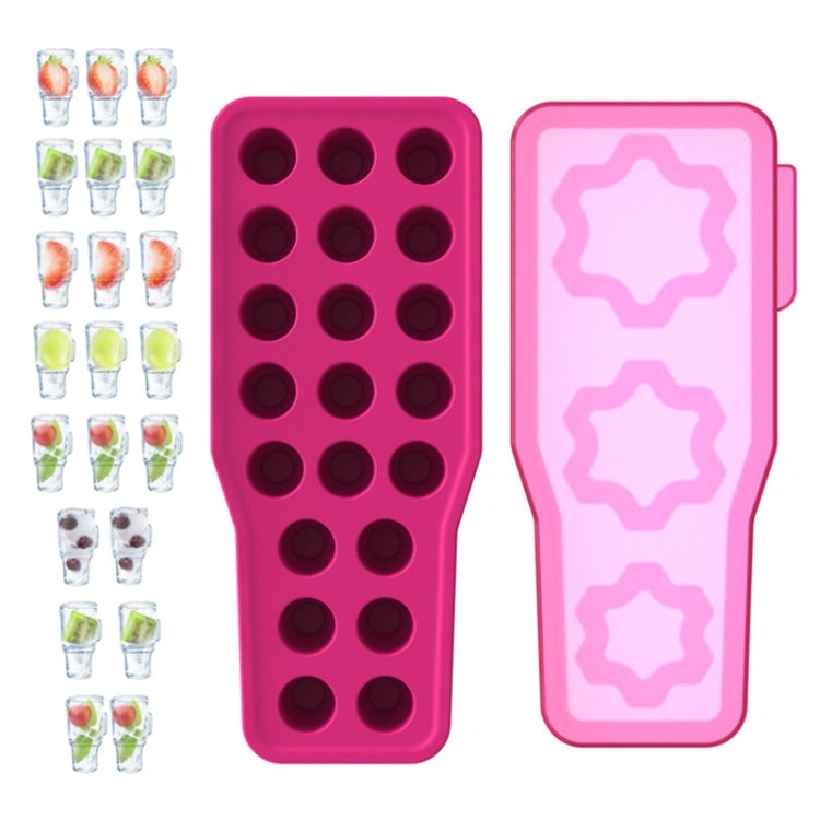 For Stanley Silicone Ice Compartment Large Capacity Ice Mould With Lid, Style: Cup Pink
