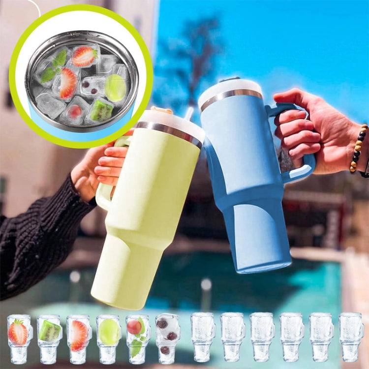 For Stanley Silicone Ice Compartment Large Capacity Ice Mould With Lid, Style: Snowflake Green