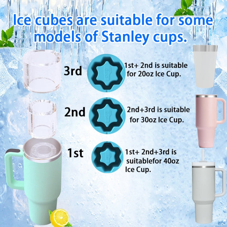 For Stanley Silicone Ice Compartment Large Capacity Ice Mould With Lid, Style: Snowflake Green