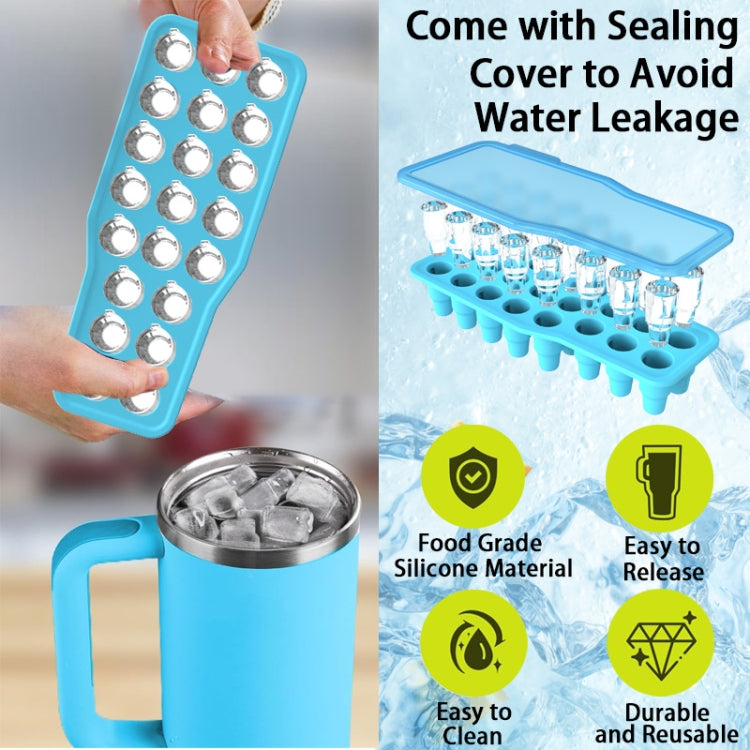 For Stanley Silicone Ice Compartment Large Capacity Ice Mould With Lid, Style: Snowflake Green