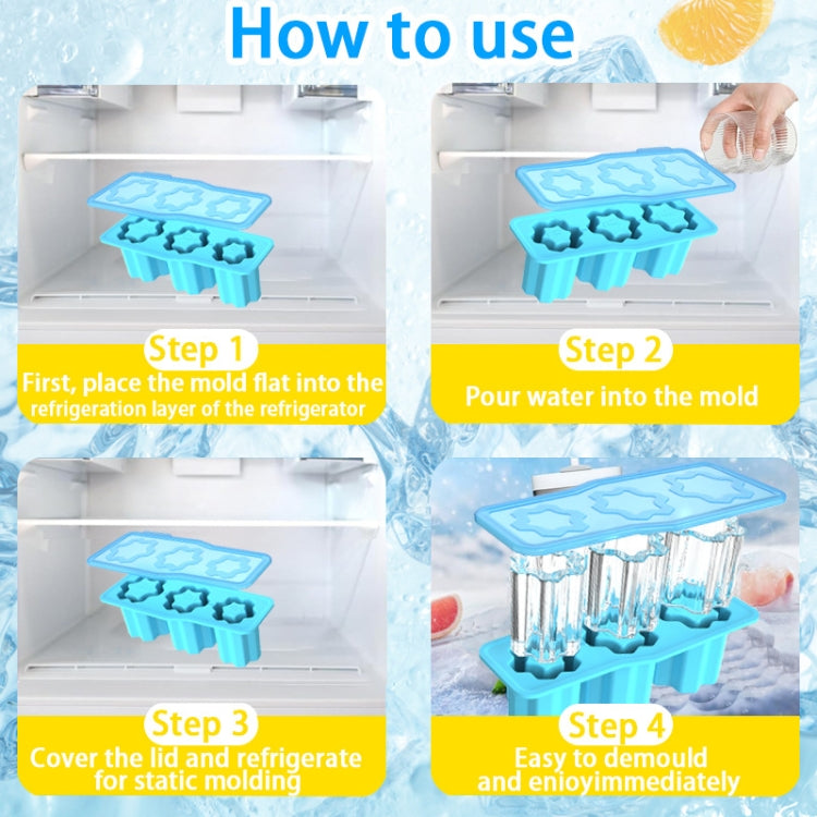 For Stanley Silicone Ice Compartment Large Capacity Ice Mould With Lid, Style: Snowflake Green