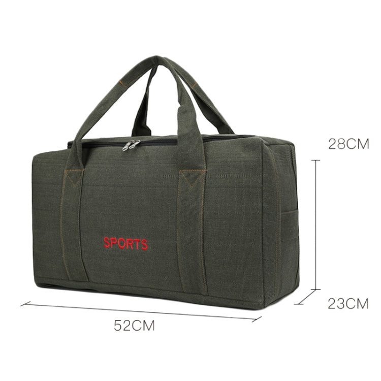 Portable Luggage Bag Canvas Large Capacity Travel Backpack Storage Moving Bag, Size: Small(Green)