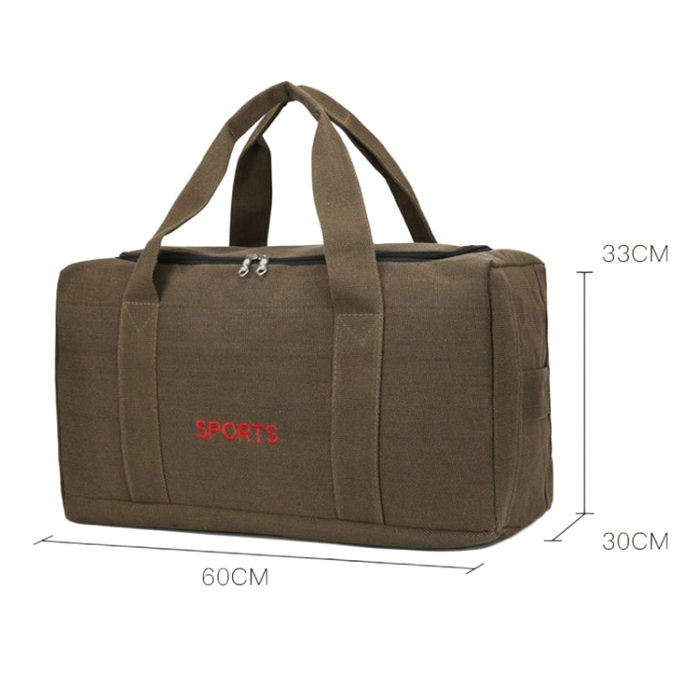 Portable Luggage Bag Canvas Large Capacity Travel Backpack Storage Moving Bag, Size: Large(Khaki)