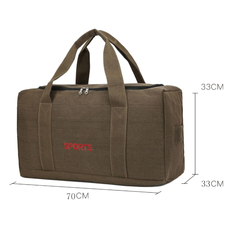 Portable Luggage Bag Canvas Large Capacity Travel Backpack Storage Moving Bag, Size: Plus Large(Khaki)