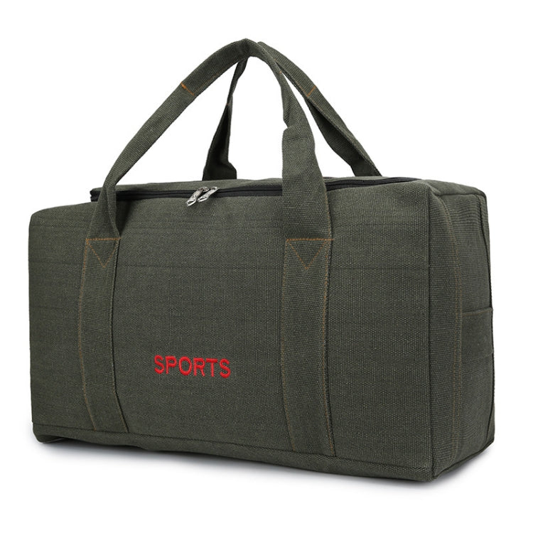 Portable Luggage Bag Canvas Large Capacity Travel Backpack Storage Moving Bag, Size: Plus Large(Green)