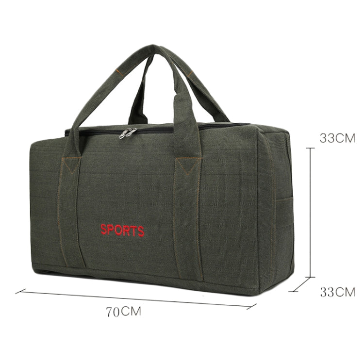 Portable Luggage Bag Canvas Large Capacity Travel Backpack Storage Moving Bag, Size: Plus Large(Green)