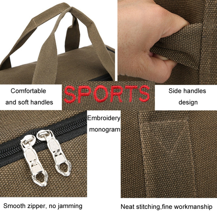 Portable Luggage Bag Canvas Large Capacity Travel Backpack Storage Moving Bag, Size: Plus Large(Khaki)