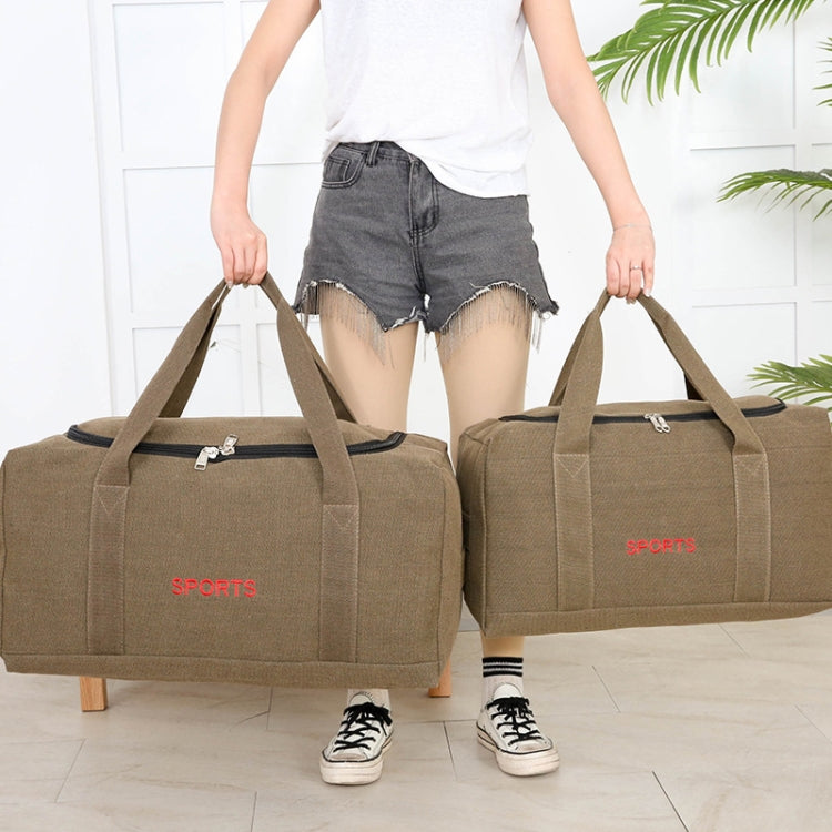 Portable Luggage Bag Canvas Large Capacity Travel Backpack Storage Moving Bag, Size: Large(Black)