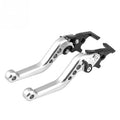 1pair Motorcycle CNC Six Speed Dual Disc Brake Handlebar Cowl Adjustable Electric Bike Brake Lever(Silver)