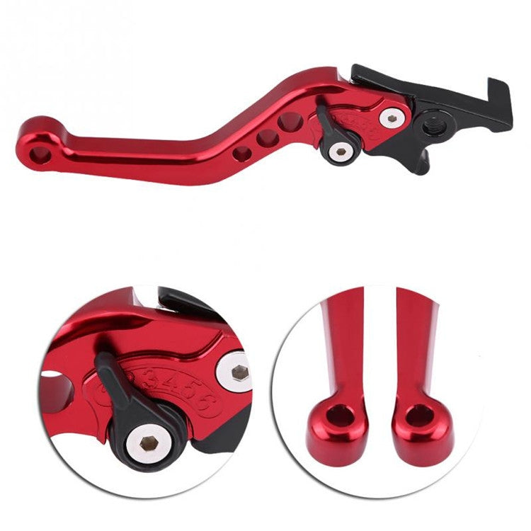 1pair Motorcycle CNC Six Speed Dual Disc Brake Handlebar Cowl Adjustable Electric Bike Brake Lever(Gold)
