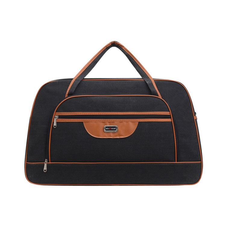 Large Capacity Travel Bag Men Short Trip Handheld Canvas Luggage Bag, Size: Medium(Black)