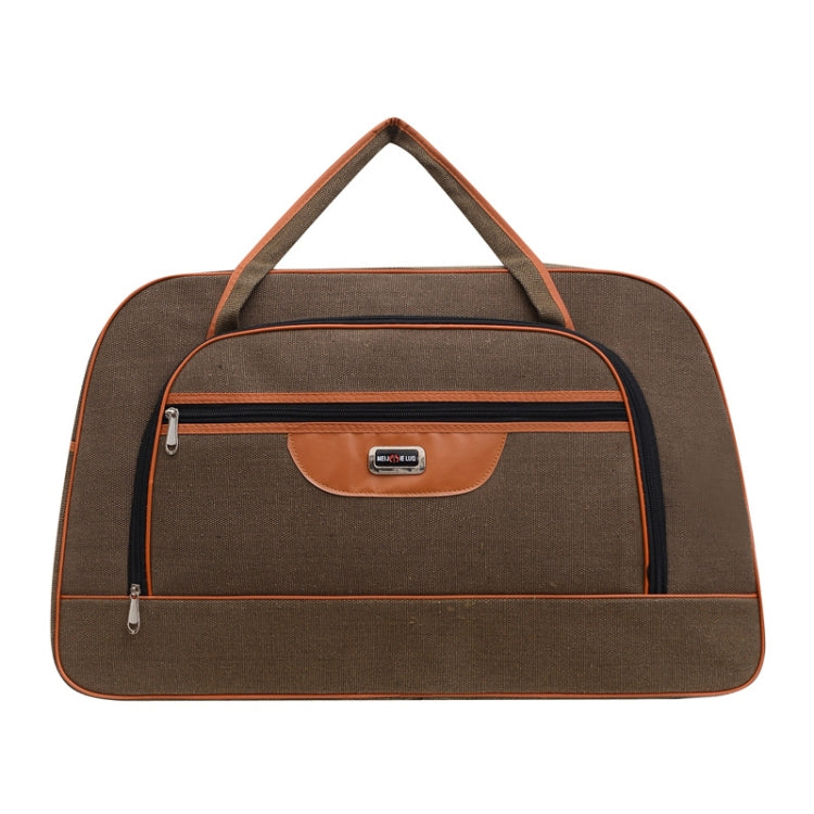Large Capacity Travel Bag Men Short Trip Handheld Canvas Luggage Bag, Size: Large(Khaki)