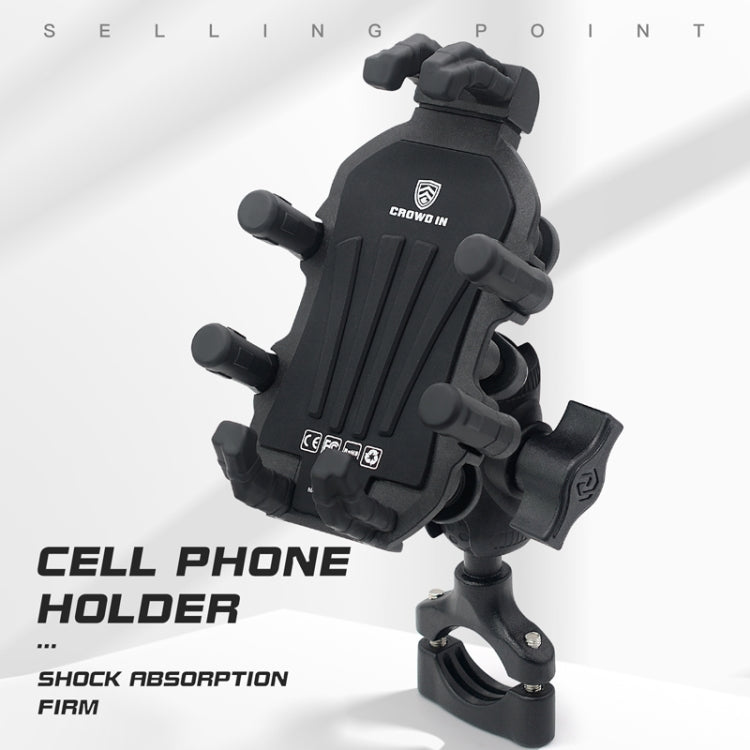 Outdoor Motorcycle Aluminum Alloy Shock-absorbing Mobile Phone Holder(Handlebar Model)