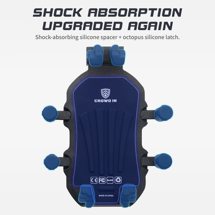 Outdoor Motorcycle Aluminum Alloy Shock-absorbing Mobile Phone Holder(Handlebar Model)