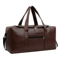 Large-capacity Business Handbag Men's Short Trip Travel Waterproof Leather Luggage Bag, Color: Large Brown